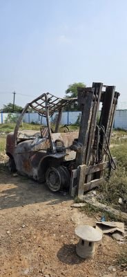 Fire Damaged Forklift Scrap